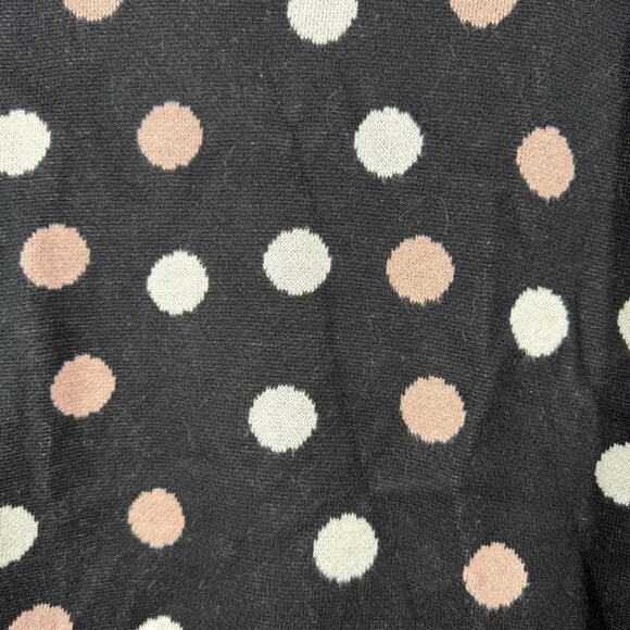 Popsugar Womens Size Large Black Polka Dot Crewneck Sweater - Picture 2 of 6
